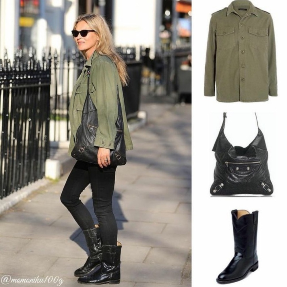Justin Boots Black Leather Mid-Calf Heeled Boots